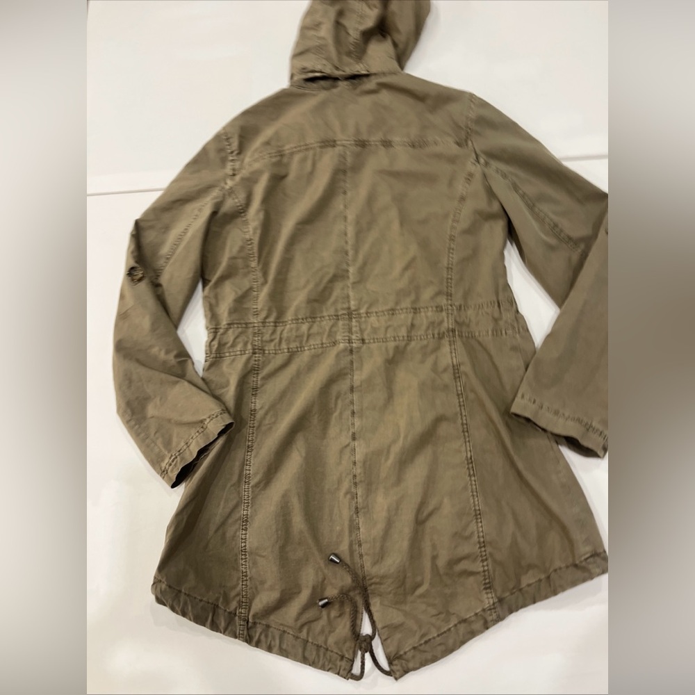 SOLD Levi's Army Jacket Womens M Green Hooded Field Chore Military Utility Coat - Picture 15 of 16